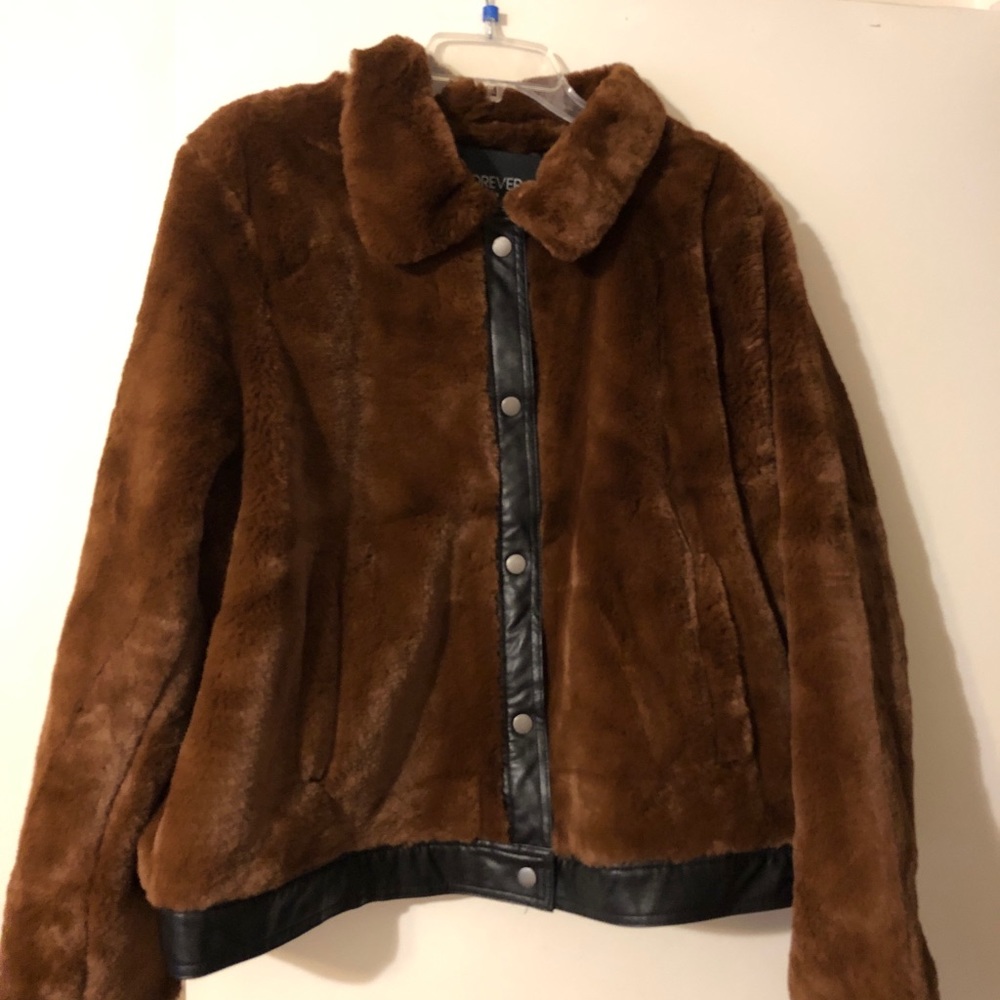 Brown Faux Fur Jacket